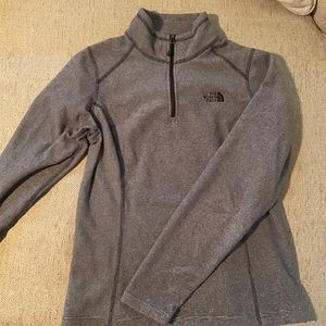 Black and white pin stripe zip up north face